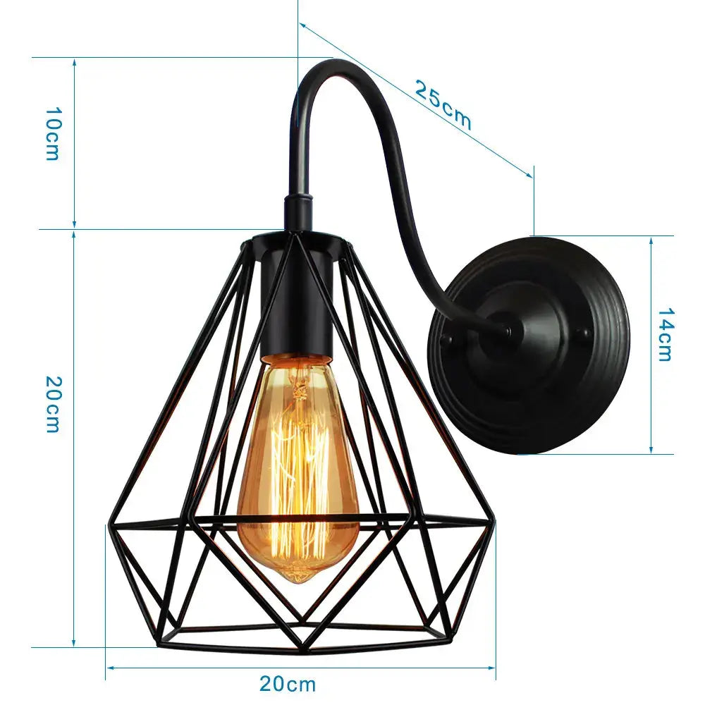 Black Cage Wall Sconce