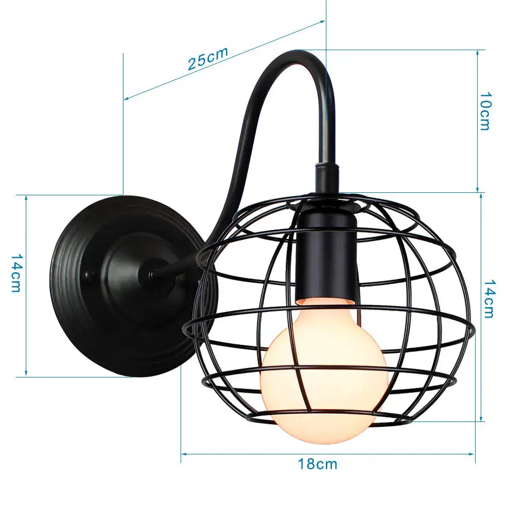 Black Cage Wall Sconce