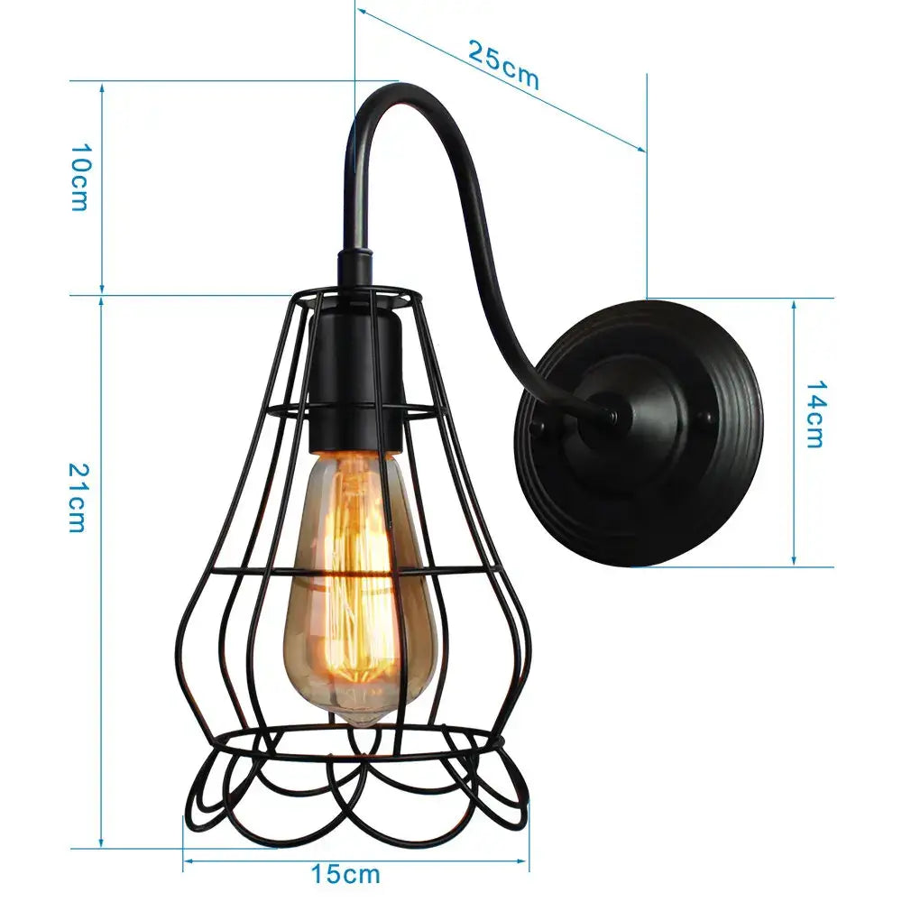 Black Cage Wall Sconce