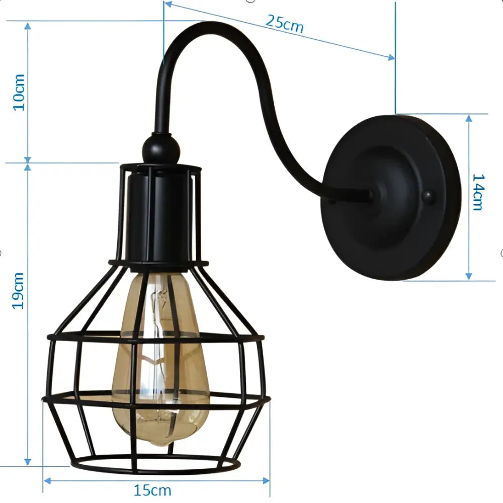 Black Cage Wall Sconce