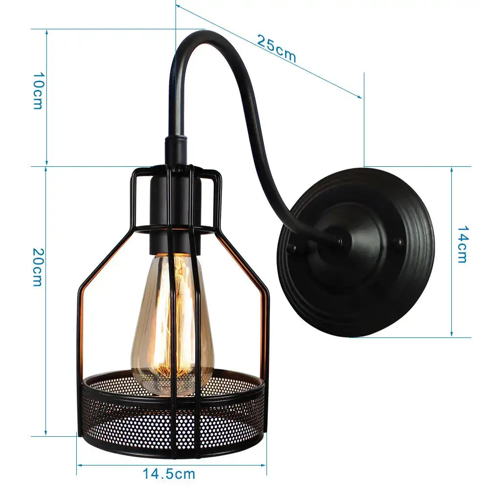 Black Cage Wall Sconce