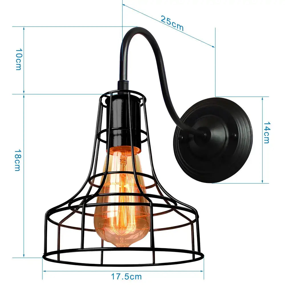 Black Cage Wall Sconce