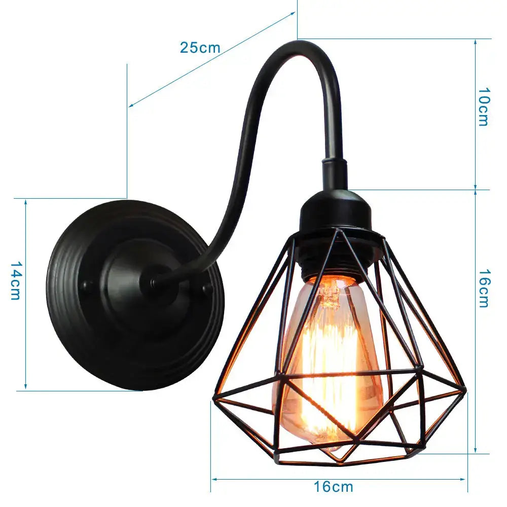 Black Cage Wall Sconce