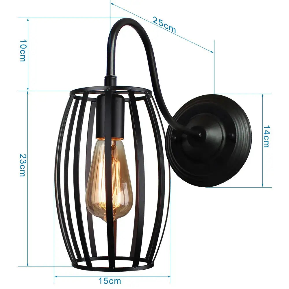 Black Cage Wall Sconce