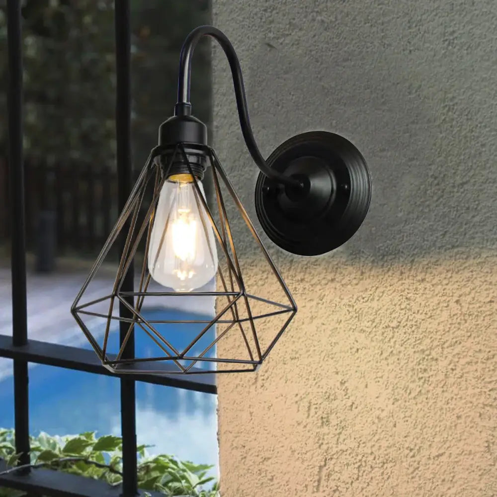 Black Cage Wall Sconce