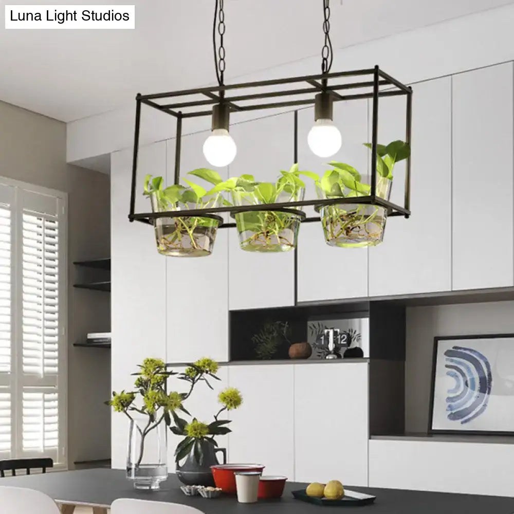 Black Gold Rectangle Ceiling Light