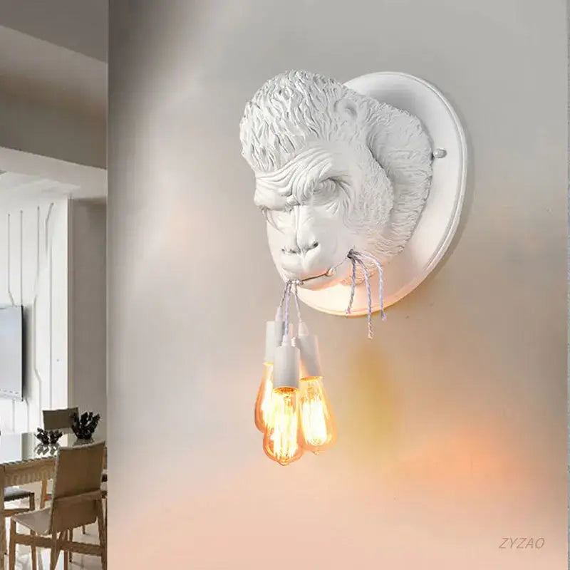 Black Resin Gorilla Sconce
