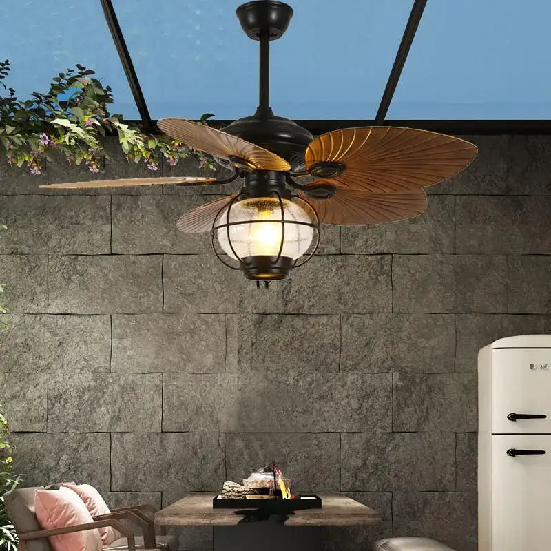 Black Iron Fan Light
