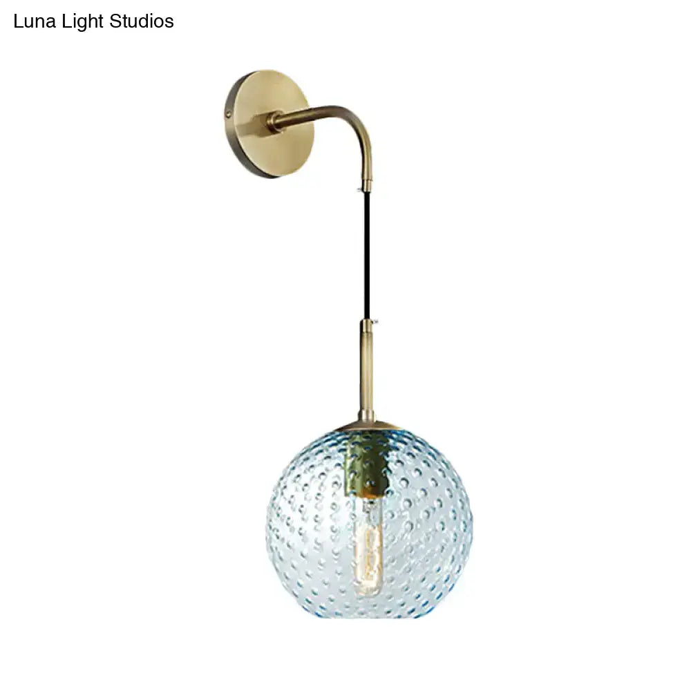 Blue Glass Globe Lamp