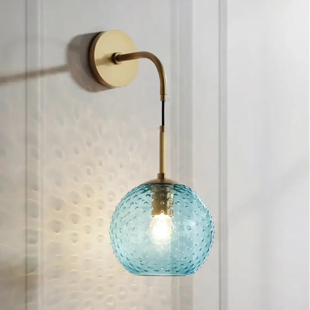 Blue Glass Globe Lamp
