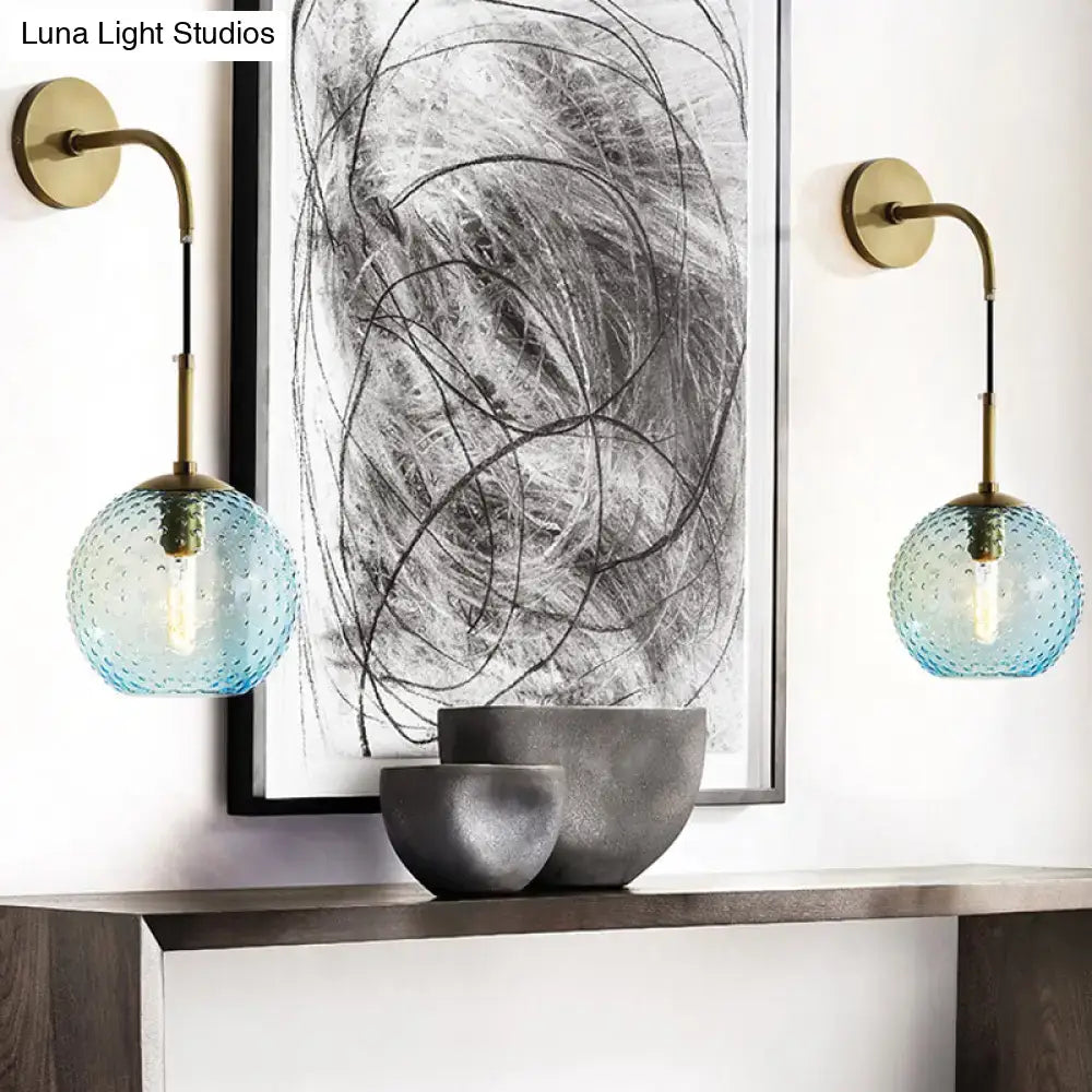 Blue Glass Globe Lamp