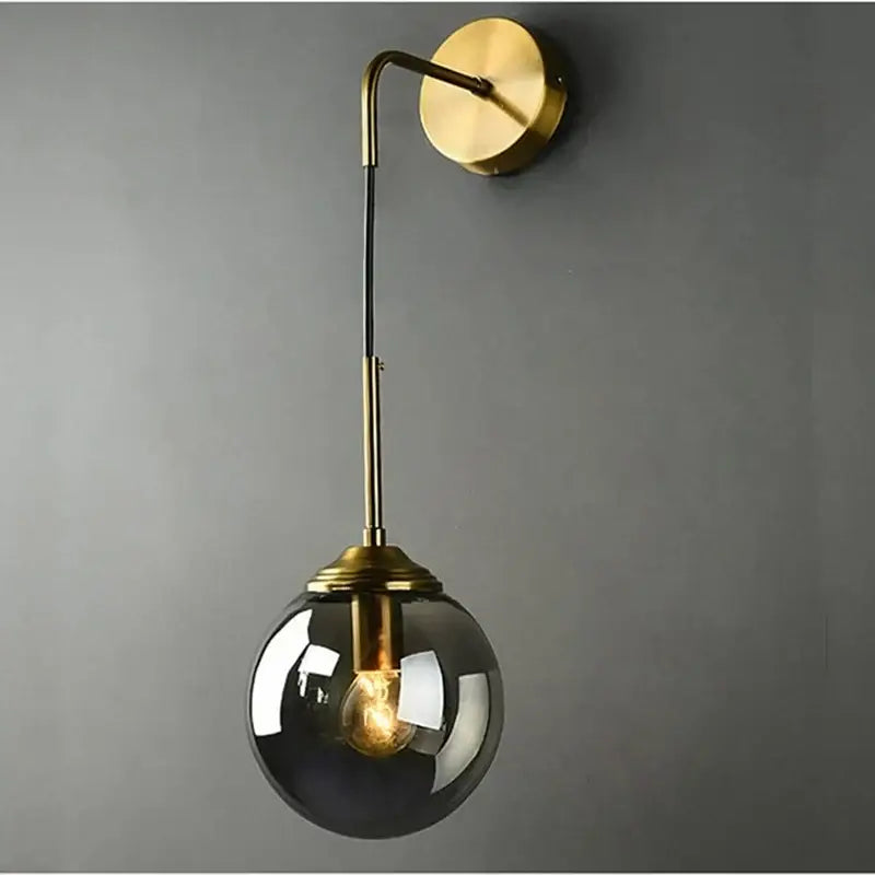 Amber Glass Ball Sconce