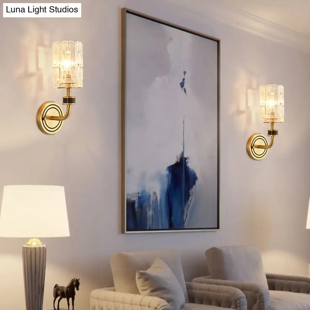 Brass Black Crystal Light