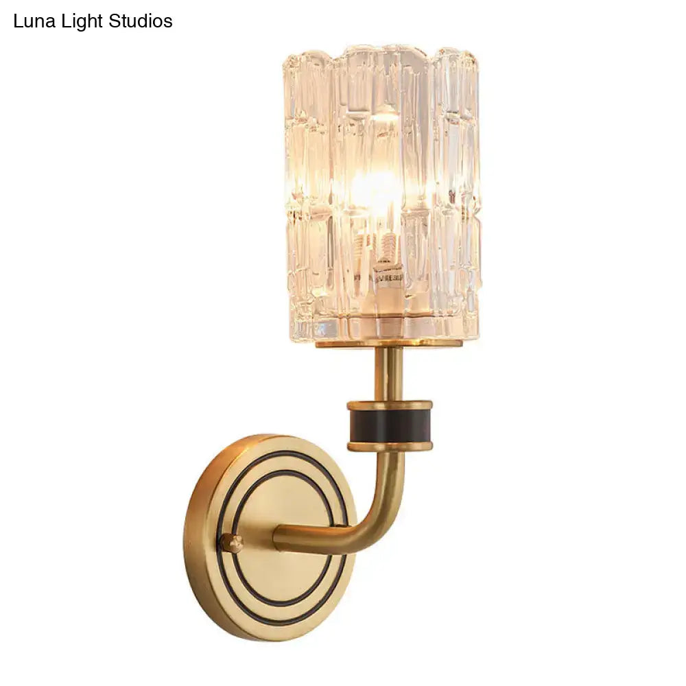 Brass Black Crystal Light