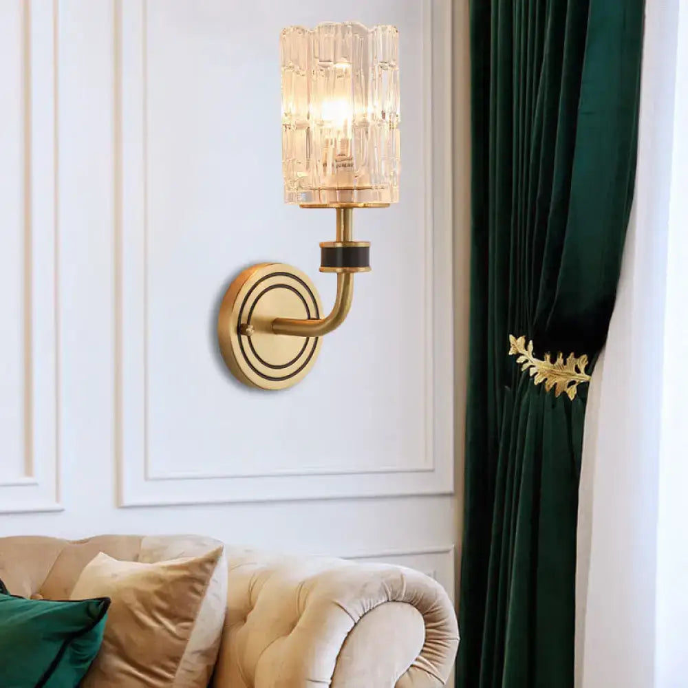 Brass Black Crystal Light