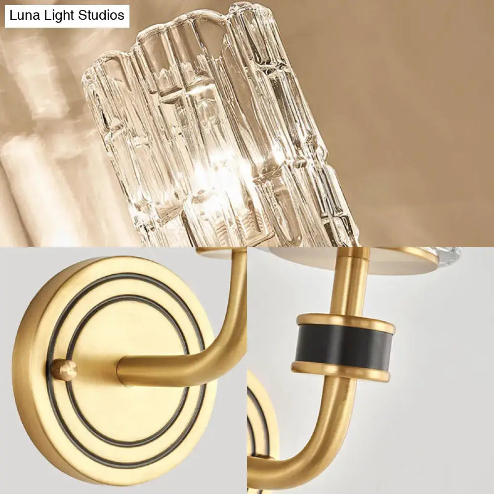 Brass Black Crystal Light