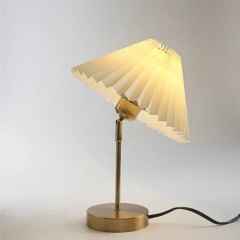Brass Pleated Table Lamp