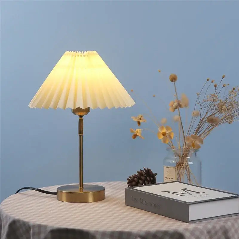 Brass Pleated Table Lamps
