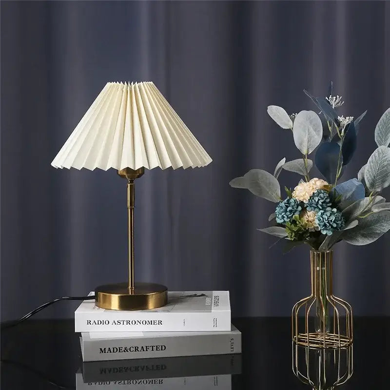 Brass Pleated Table Lamps