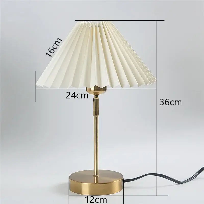Brass Pleated Table Lamps
