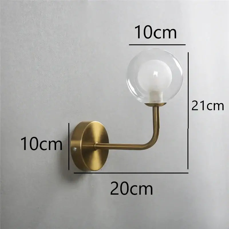 Brass Glass Ball Nordic Wall Lamp