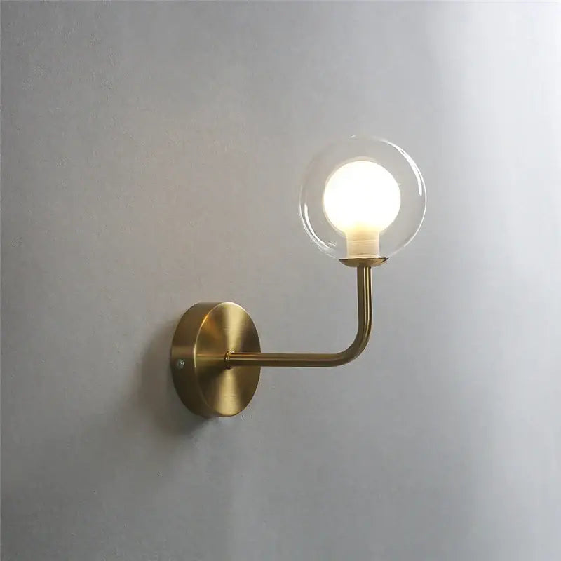 Brass Glass Ball Nordic Wall Lamp