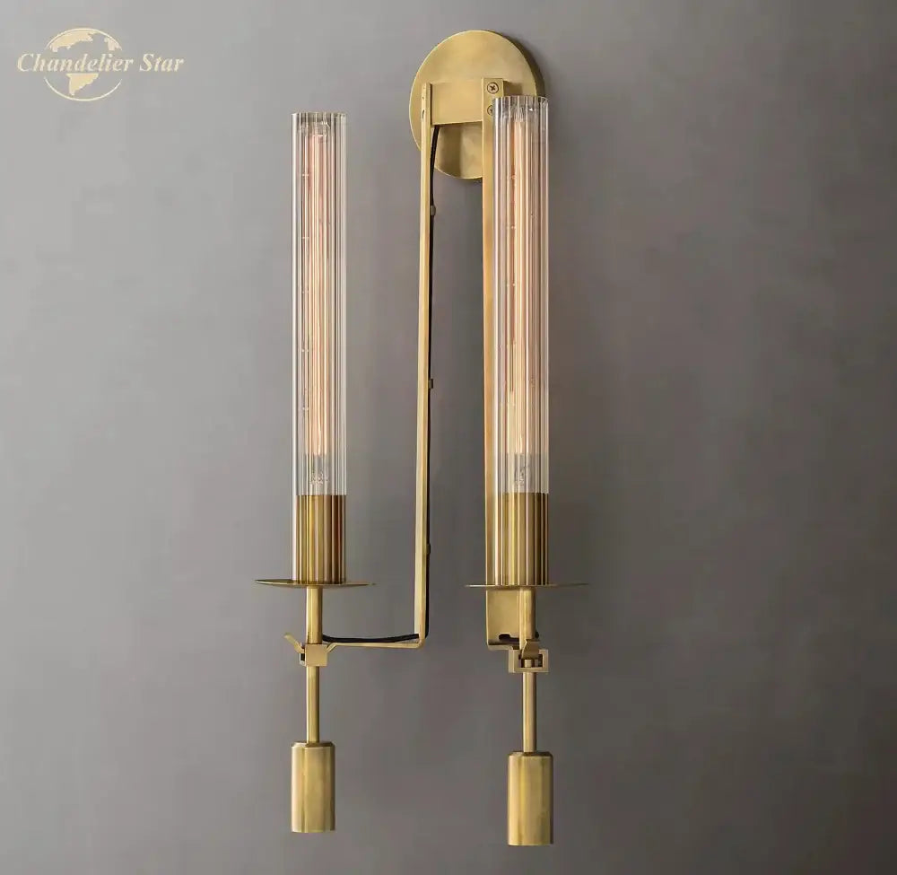 Brass Double Sconce Light