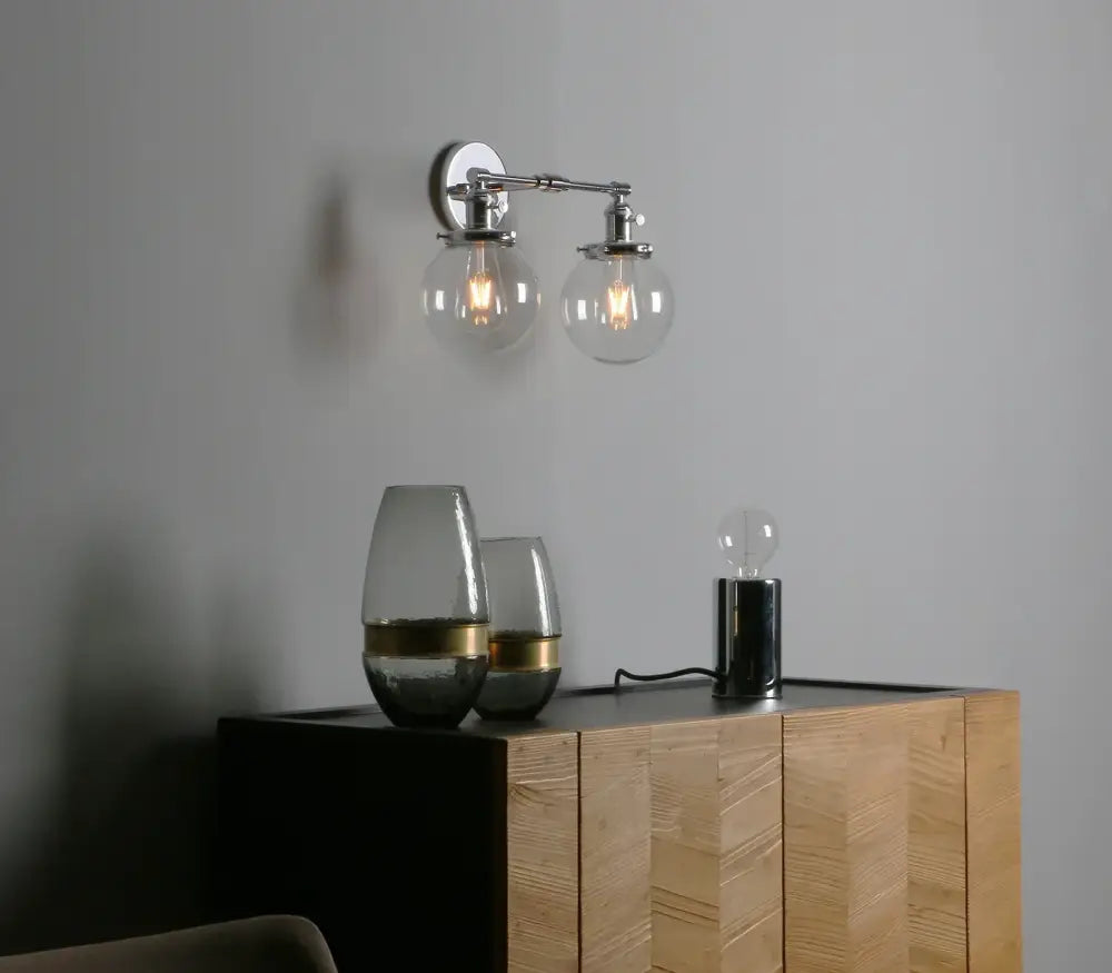 Chrome Glass Globe Sconce
