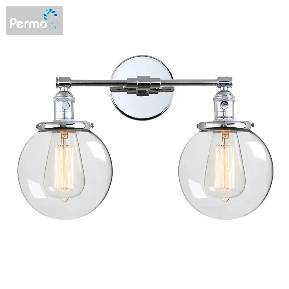 Chrome Glass Globe Sconce