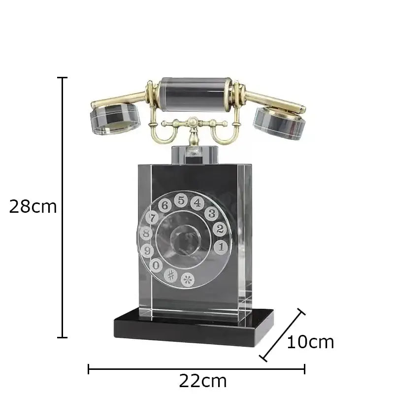 Clear Crystal Telephone Sculpture