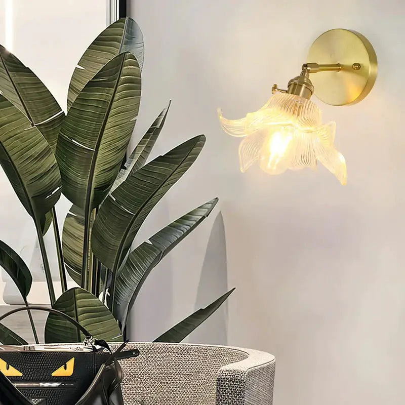 Copper Glass Wall Sconce