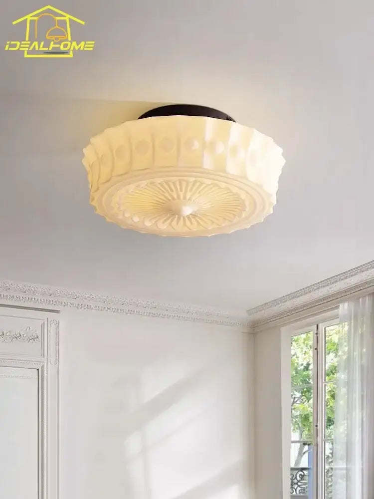 Cream Glass LED Ceiling Light