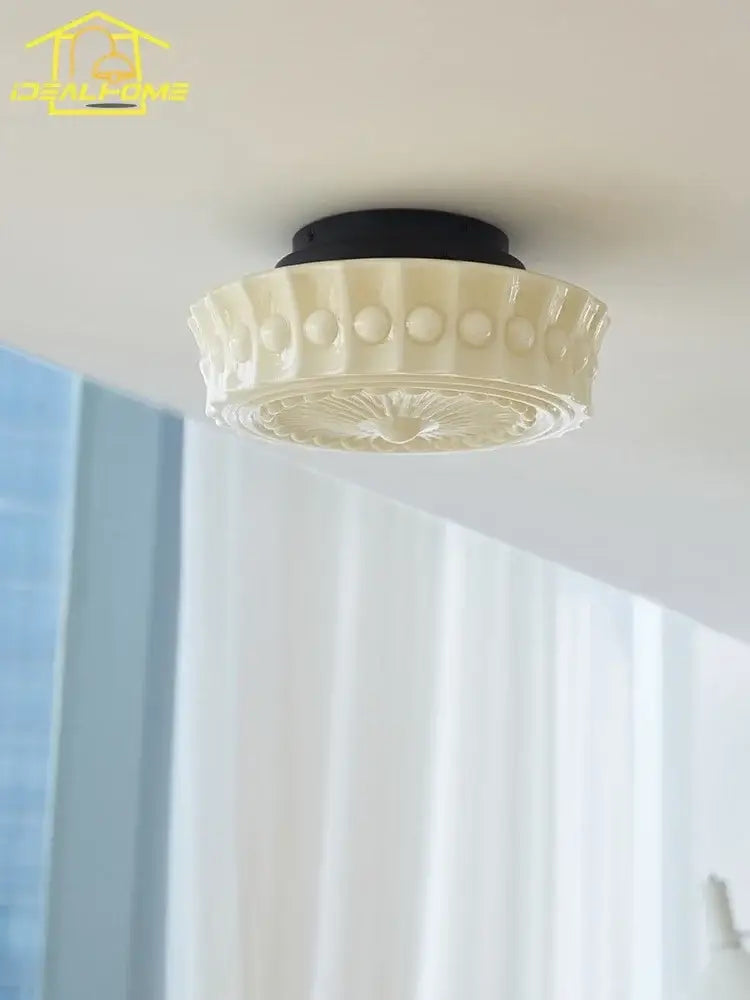 Cream Glass LED Ceiling Light