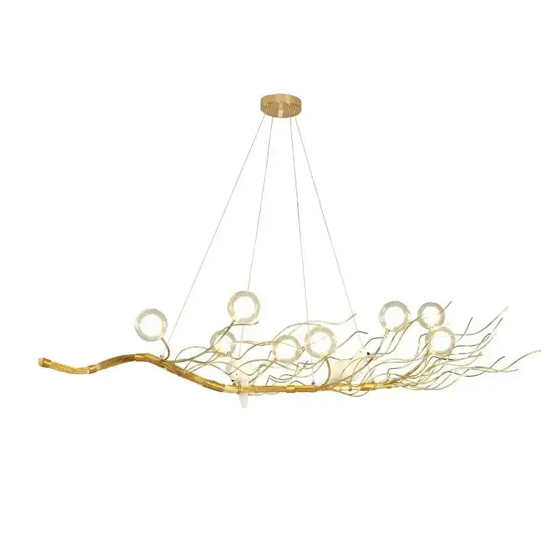 Gold Bird Nest LED Chandelier