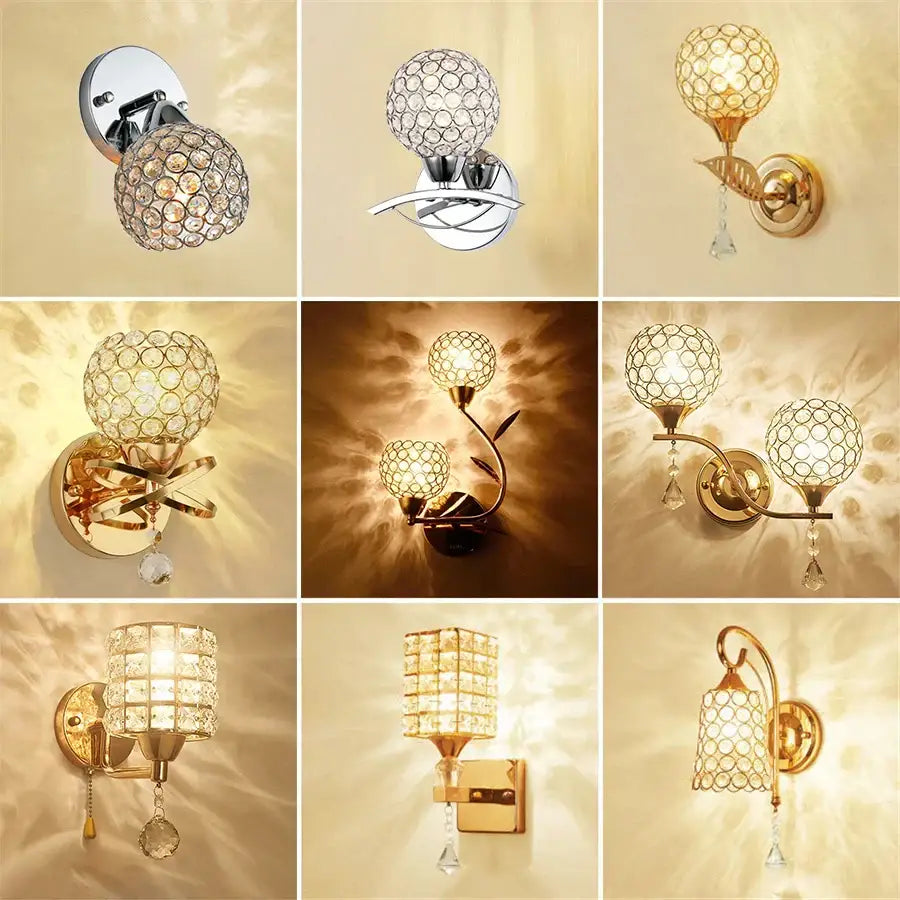 Gold Chrome Crystal Sconce