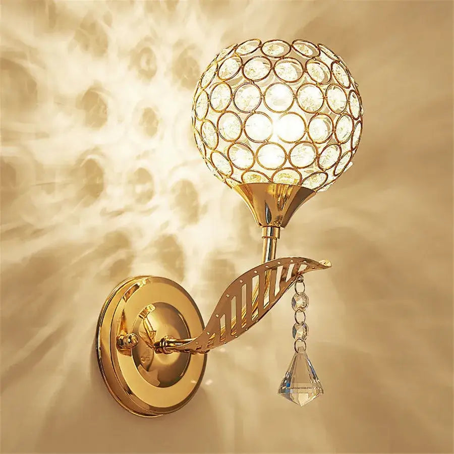 Gold Chrome Crystal Sconce