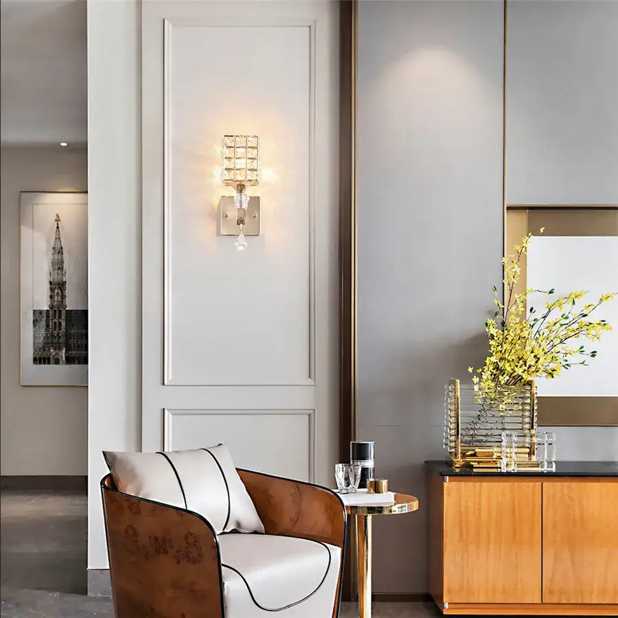 Gold Chrome Crystal Sconce