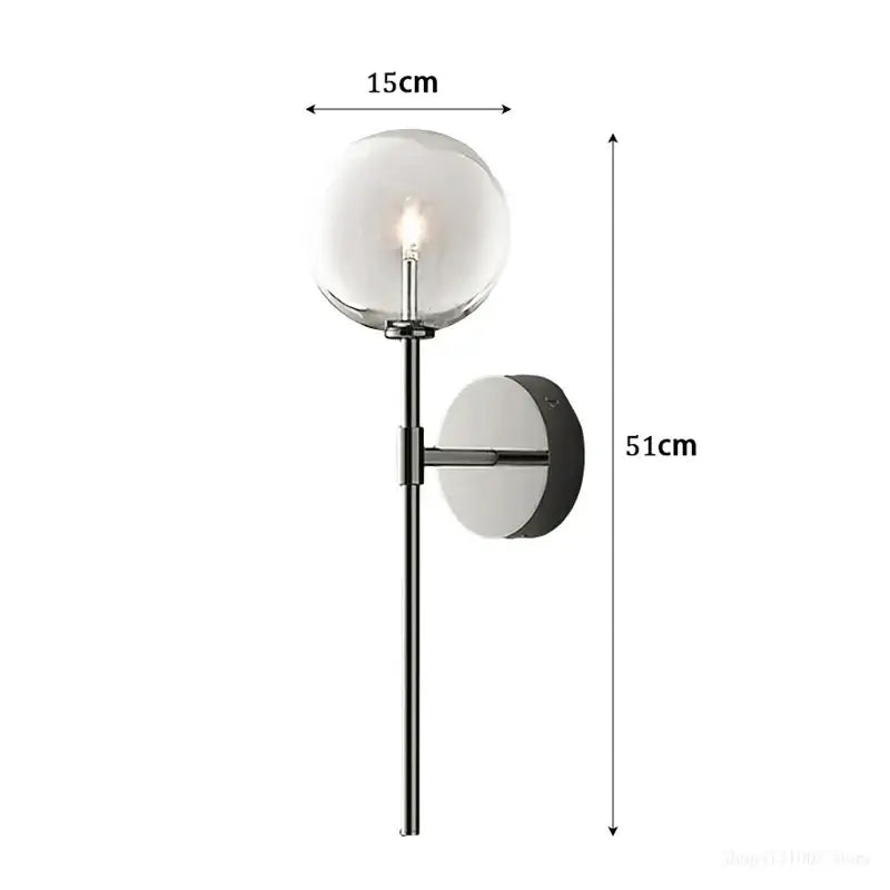 Gold Clear Glass Wall Sconce