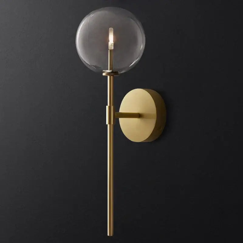 Gold Clear Glass Wall Sconce