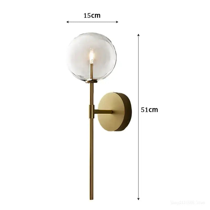 Gold Clear Glass Wall Sconce