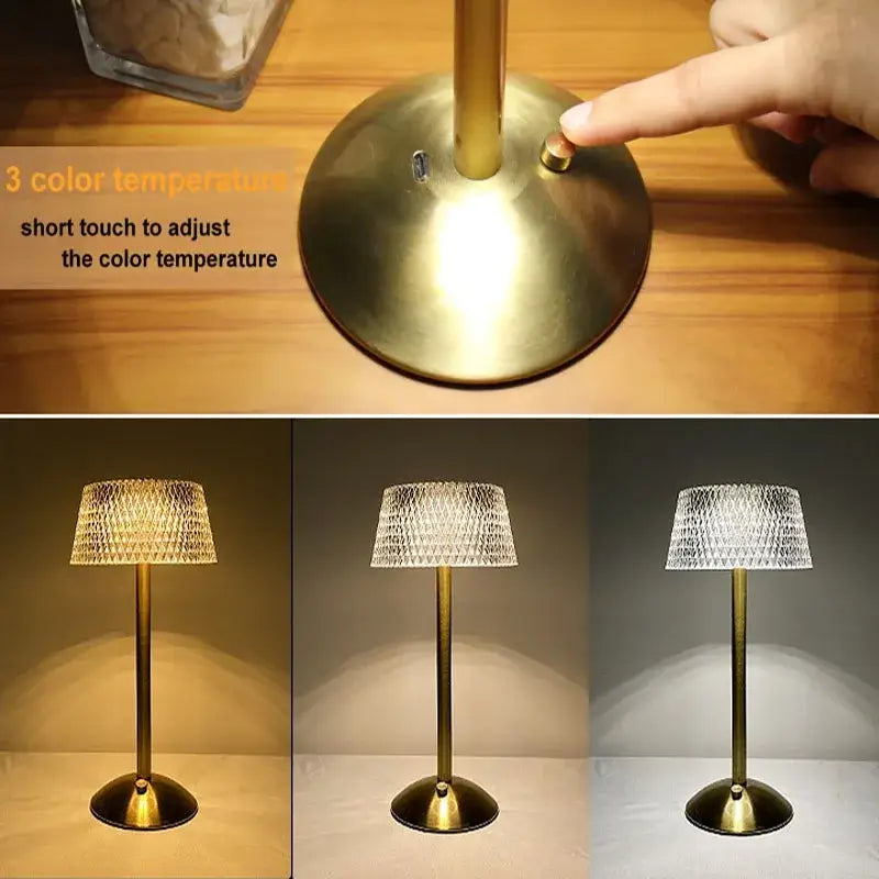 Gold Diamond Crystal Lamp