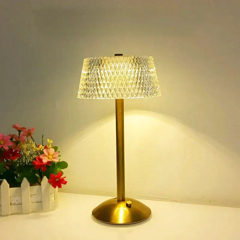 Gold Diamond Crystal Lamp