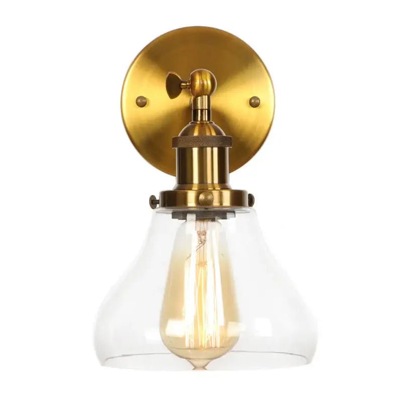 Gold LED Glass Wall Sconce