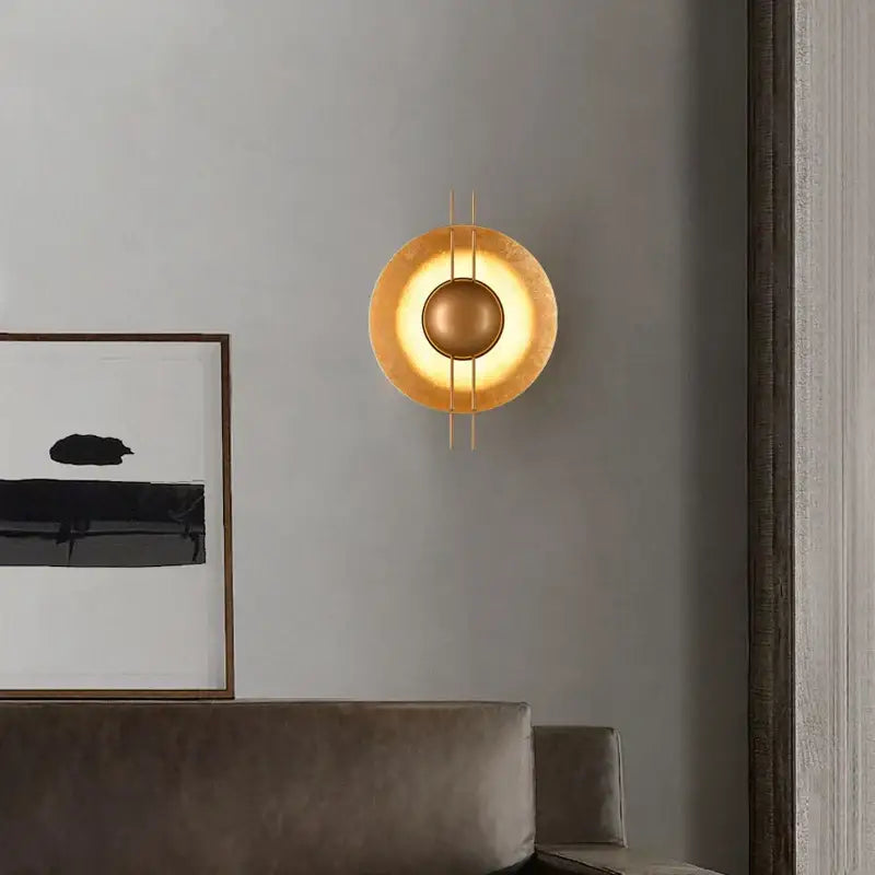 Gold Round Wall Lamp