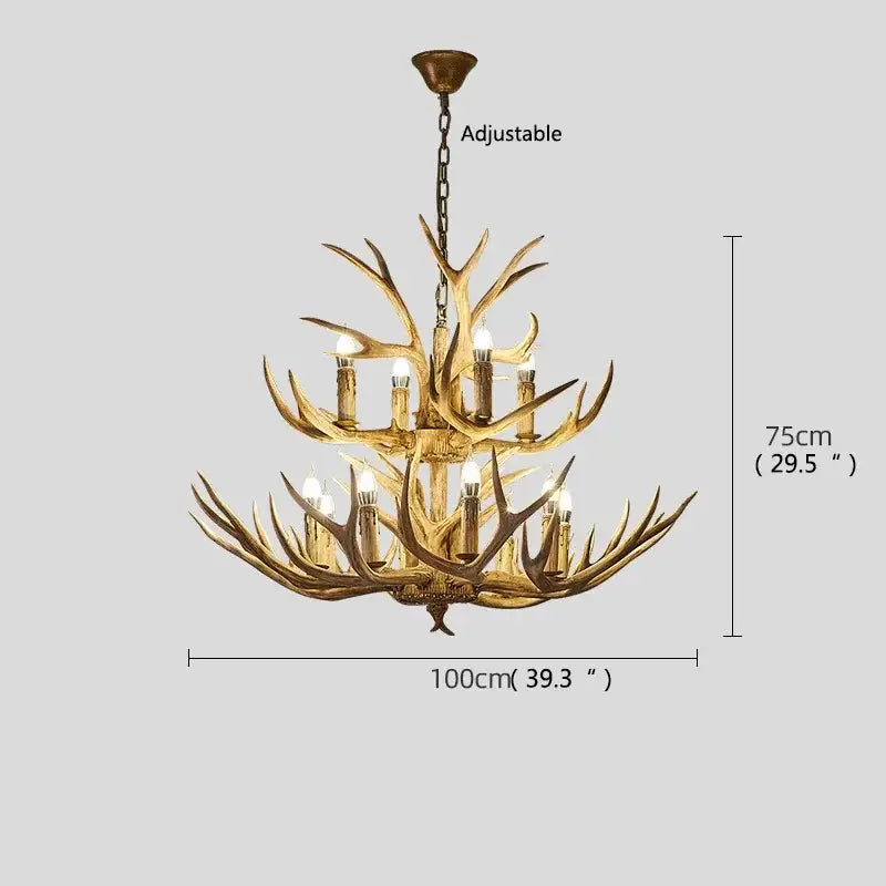 Brown Antler LED Chandelier