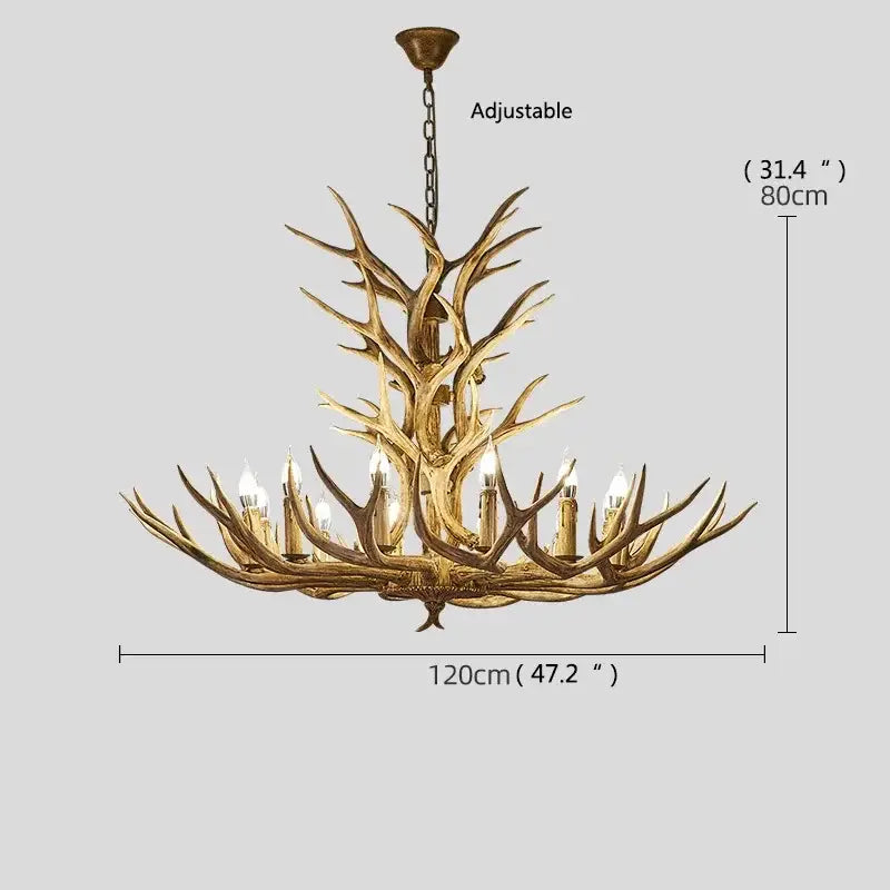 Brown Antler LED Chandelier