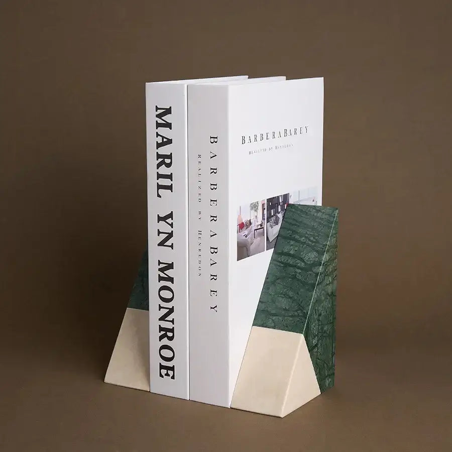 Green Marble Bookends