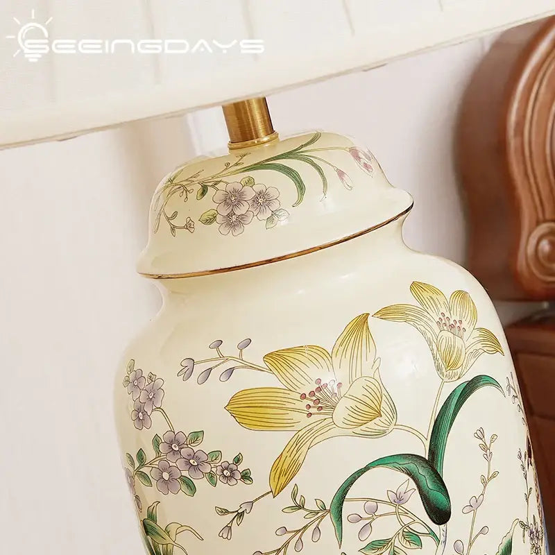 Yellow Ceramic Table Lamp