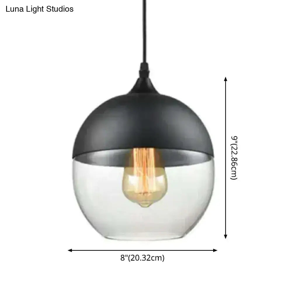 Black Smoked Glass Retro Single-Light Pendant