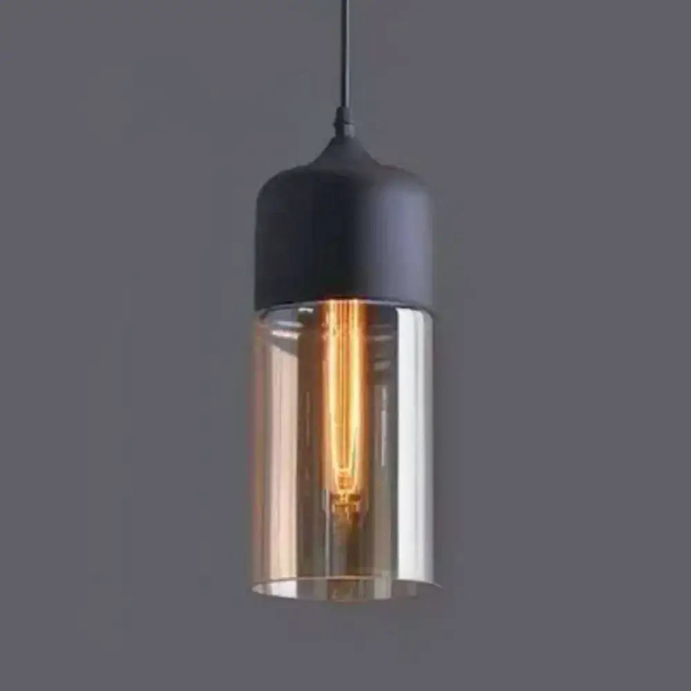 Black Smoked Glass Retro Single-Light Pendant